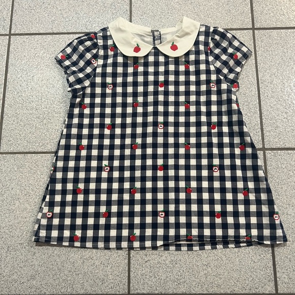 GYMBOREE Girls Gingham Apple Peter Pan checkered Top/size 12 - Picture 3 of 10